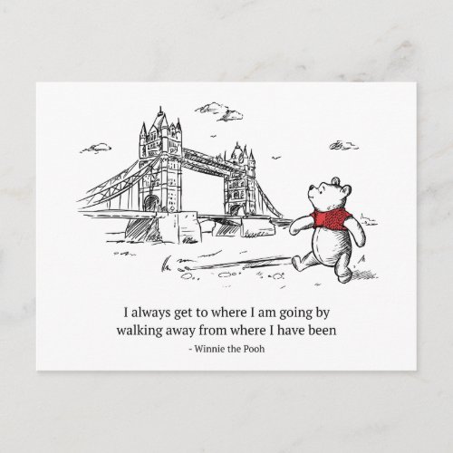 Winnie the Pooh  I Always Get to Where I Am Going Postcard