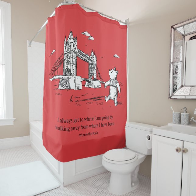 Winnie the Pooh | I Always Get to Where I Am Going Shower Curtain (In Situ)