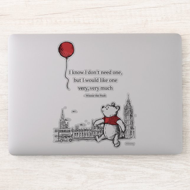 Winnie the Pooh | I Know I Don't Need One Quote 2 Sticker (Computer)