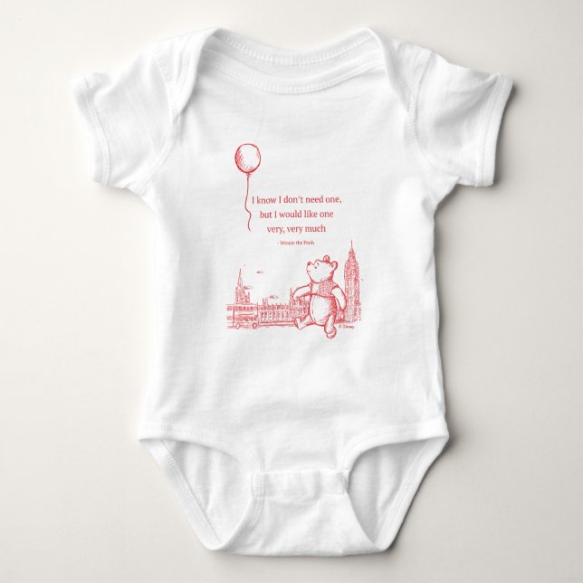 Winnie the Pooh | I Know I Don't Need One Quote Baby Bodysuit (Front)