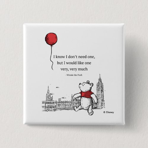 Winnie the Pooh  I Know I Dont Need One Quote Button