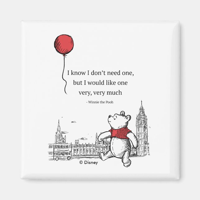 Winnie the Pooh | I Know I Don't Need One Quote Magnet (Front)