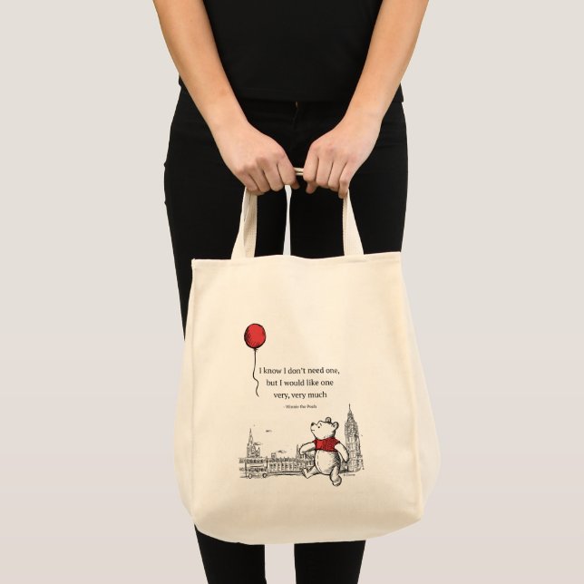 Winnie the Pooh | I Know I Don't Need One Quote Tote Bag (Front (Product))