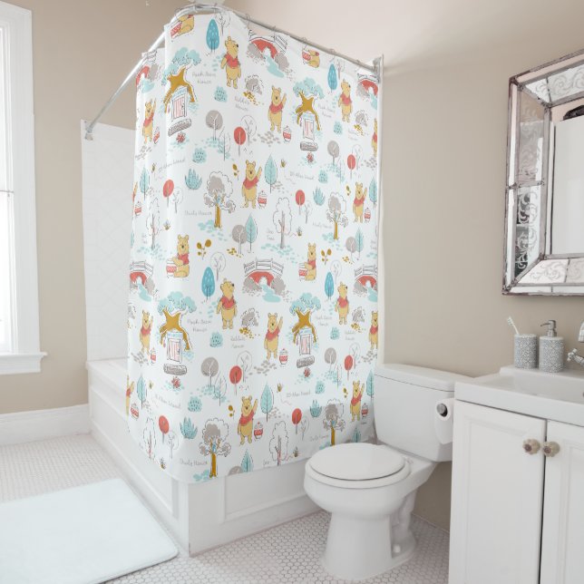 Winnie the Pooh | In the Hundred Acre Wood Shower Curtain (In Situ)