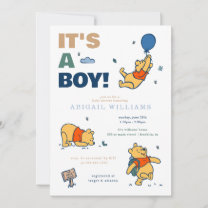 Winnie the Pooh It's a Boy Baby Shower Invitation