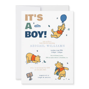 Winnie the Pooh | It's a Boy Baby Shower Invitation