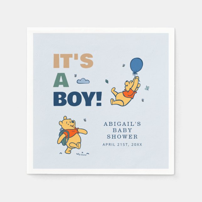 Winnie the Pooh It's a Boy Baby Shower Napkins (Front)