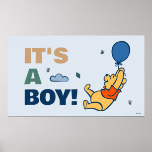 Winnie the Pooh "It's a Boy" Baby Shower Poster