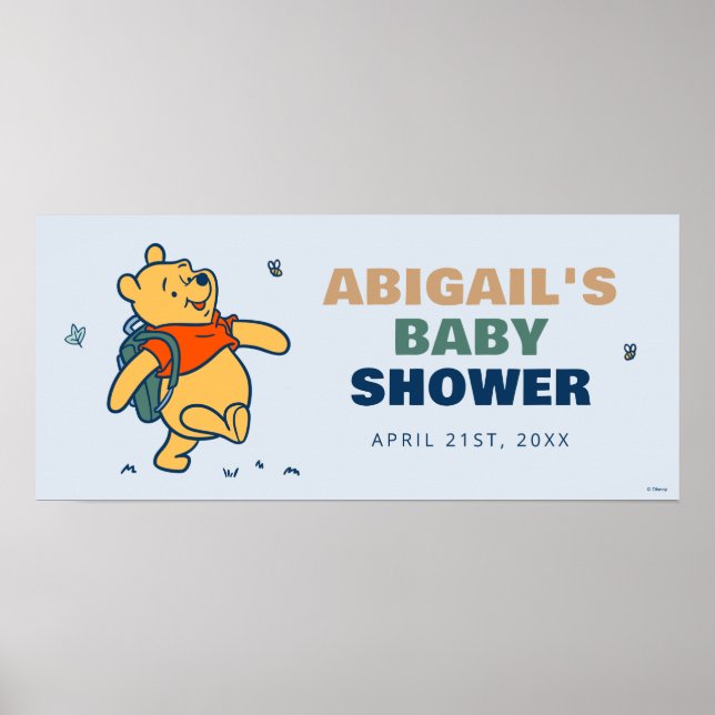Winnie the Pooh "It's a Boy" Baby Shower Poster (Front)