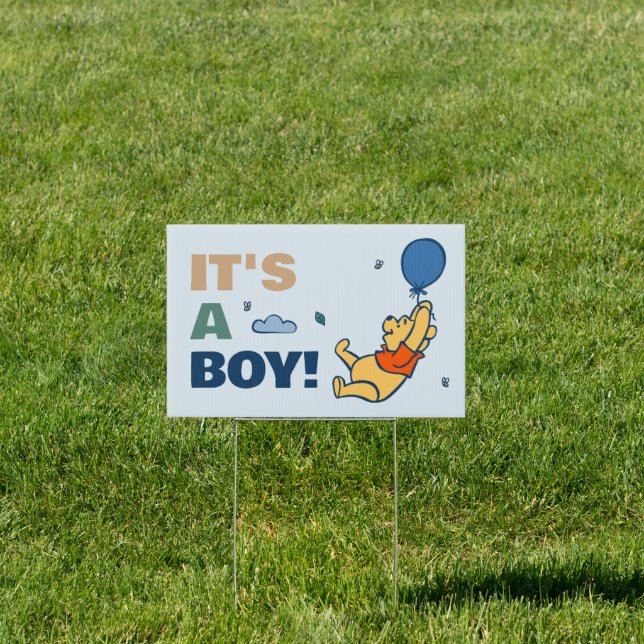 Winnie the Pooh It's a Boy Baby Shower Sign (Insitu)