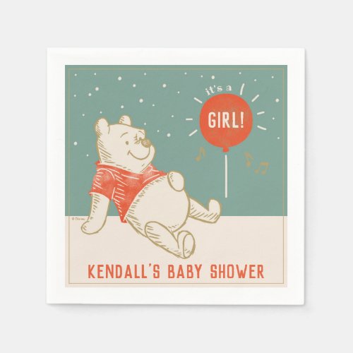 Winnie the Pooh | It's a Girl! Baby Shower  Napkin