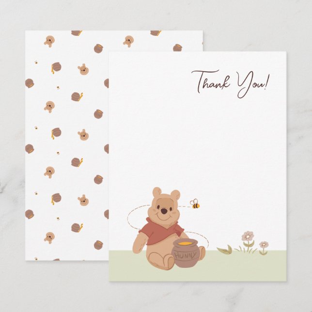 Winnie the Pooh Little Hunny - Baby Shower Thank You Card (Front/Back)