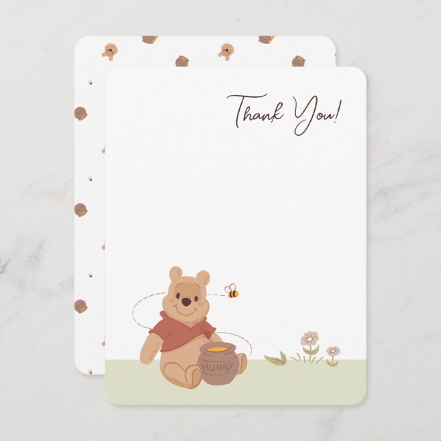 Winnie the Pooh Little Hunny Birthday Thank You Card (Front/Back)