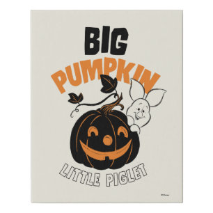 Winnie the Pooh   Little Piglet Big Pumkin Faux Canvas Print