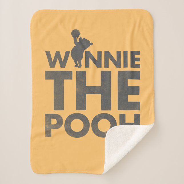 Winnie the Pooh Logo Sherpa Blanket (Front)