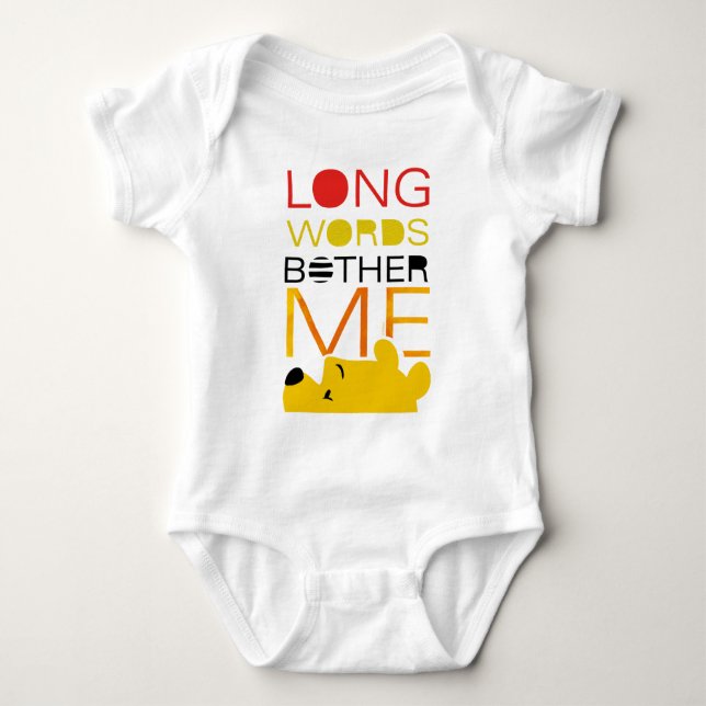 Winnie the Pooh | Long Words Bother Me Baby Bodysuit (Front)