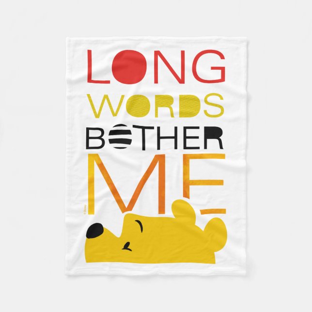 Winnie the Pooh | Long Words Bother Me Fleece Blanket (Front)