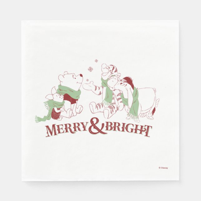 Winnie the Pooh | Merry & Bright Napkins (Front)