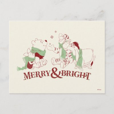 Winnie the Pooh | Merry &amp; Bright Postcard