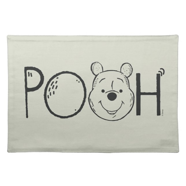 Winnie the Pooh Name Cloth Placemat (Front)