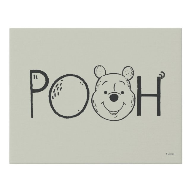 Winnie the Pooh Name Faux Canvas Print (Front)