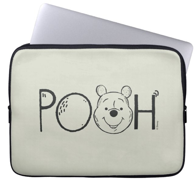 Winnie the Pooh Name Laptop Sleeve (Front)