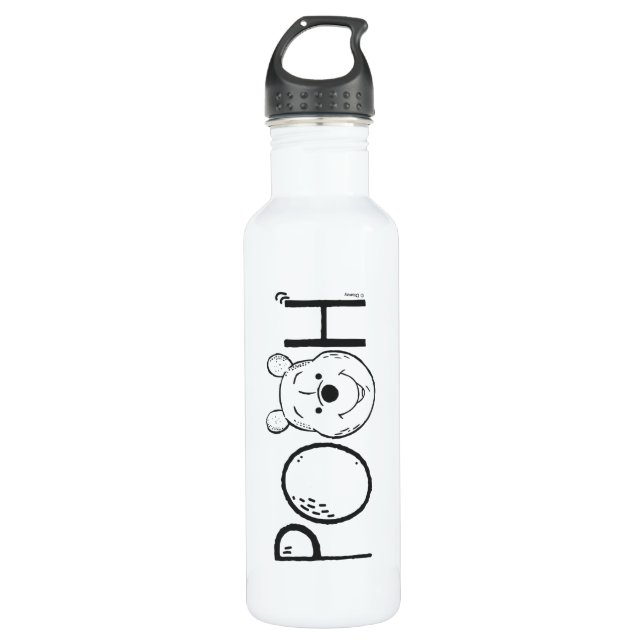 Winnie the Pooh Name Stainless Steel Water Bottle (Front)