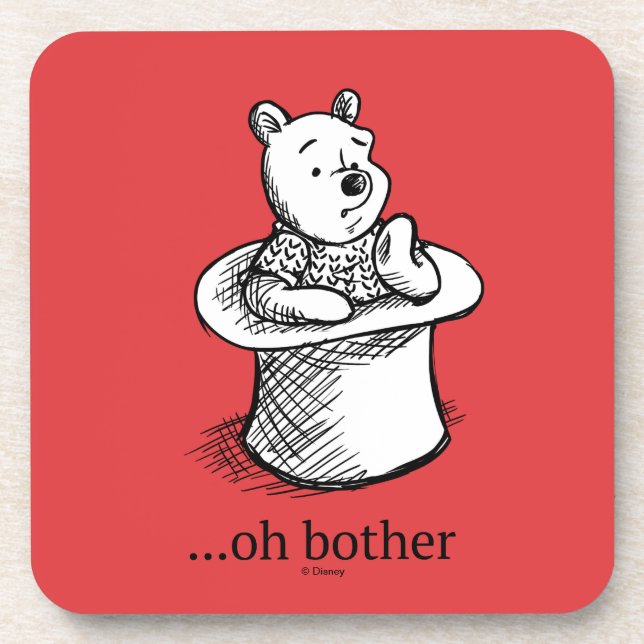 Winnie the Pooh | Oh Bother Quote Beverage Coaster (Front)