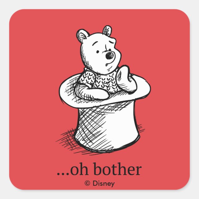 Winnie the Pooh | Oh Bother Quote Square Sticker (Front)
