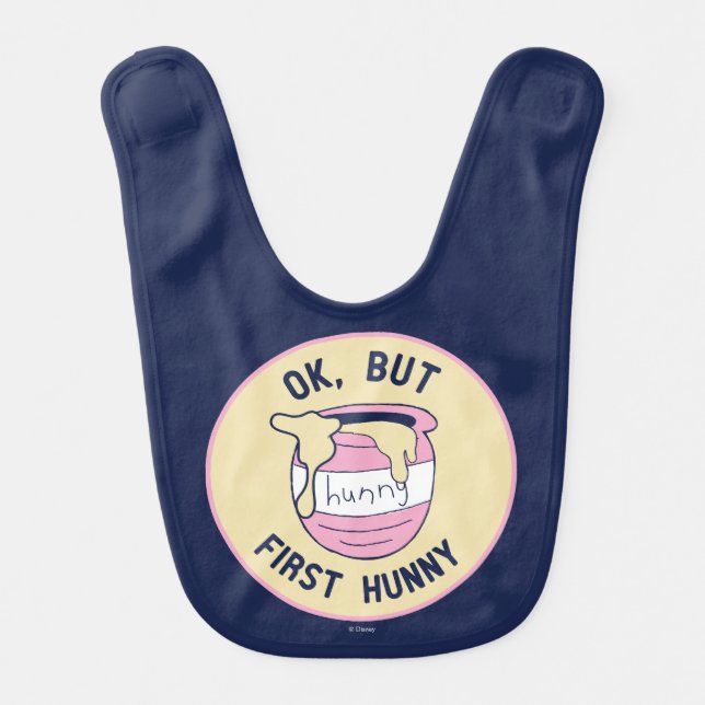 Winnie The Pooh | OK, But First Hunny Bib (Front)
