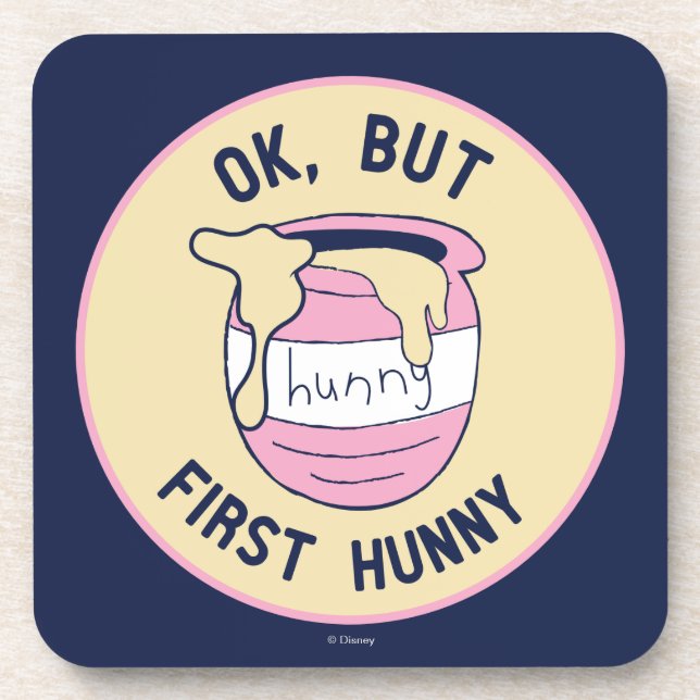 Winnie The Pooh | OK, But First Hunny Drink Coaster (Front)