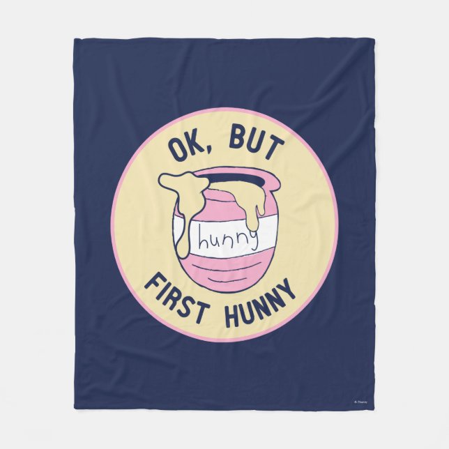 Winnie The Pooh | OK, But First Hunny Fleece Blanket (Front)
