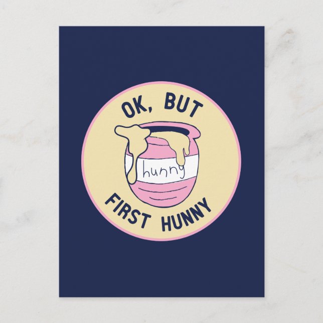 Winnie The Pooh | OK, But First Hunny Postcard (Front)