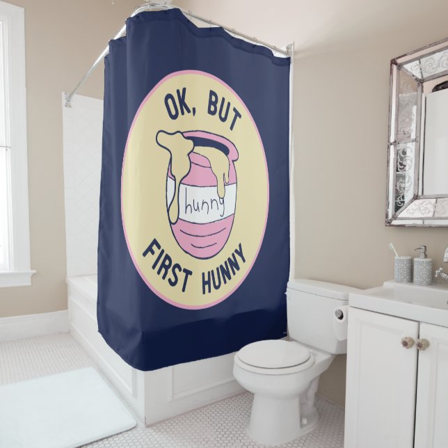 Winnie The Pooh | OK, But First Hunny Shower Curtain (In Situ)
