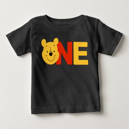 Winnie the Pooh  ONE _ First Birthday Baby T_Shirt