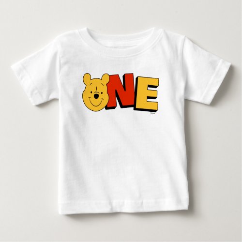 Winnie the Pooh  ONE First Birthday Baby T_Shirt