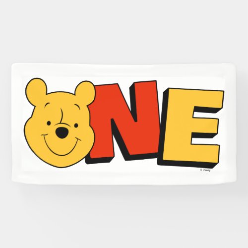 Winnie the Pooh _ One  First Birthday  Banner
