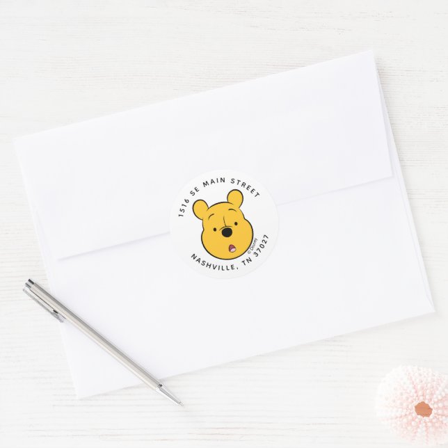 Winnie the Pooh - One | First Birthday  Classic Round Sticker (Envelope)