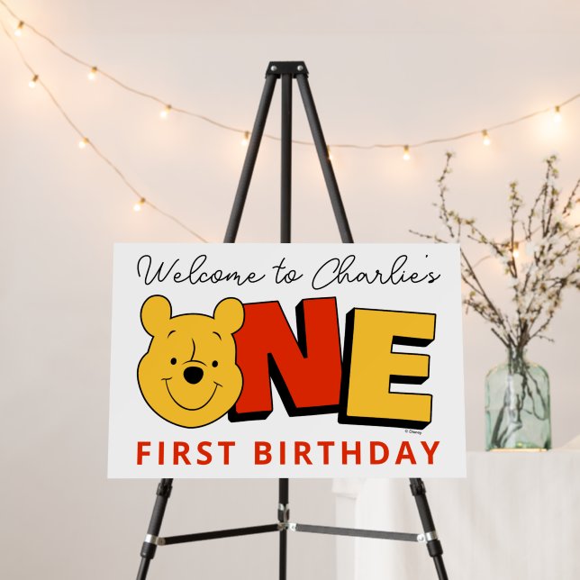 Winnie the Pooh - One | First Birthday  Foam Board (In Situ (Stand))