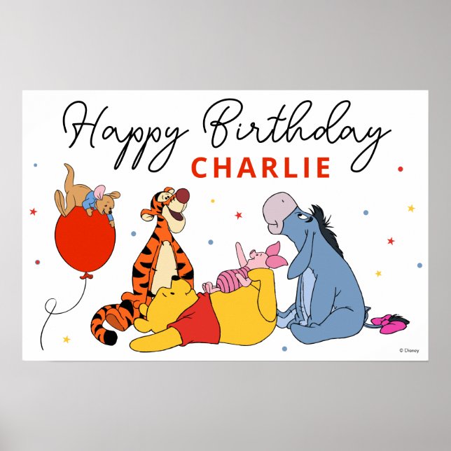 Winnie the Pooh - One | First Birthday  Poster (Front)