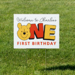 Winnie the Pooh - One | First Birthday  Sign