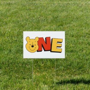 Winnie the Pooh - One First Birthday Sign