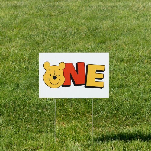 Winnie the Pooh _ One  First Birthday  Sign