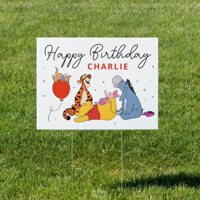 Winnie the Pooh - One | First Birthday  Sign (Insitu)