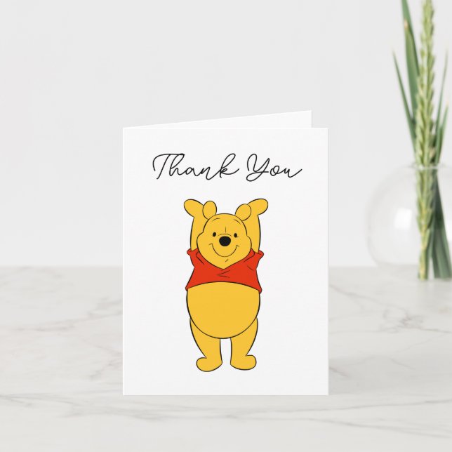 Winnie the Pooh - One | First Birthday  Thank You Card (Front)