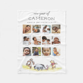 Winnie the Pooh | One Year of - 12 Months Fleece Blanket