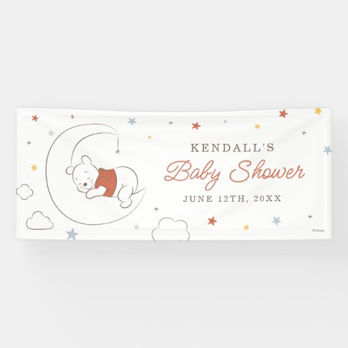 Winnie The Pooh Over the Moon Baby Shower Banner