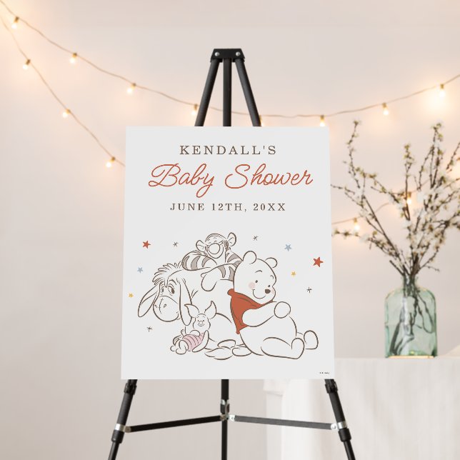 Winnie The Pooh Over the Moon Baby Shower Foam Board (In Situ (Stand))