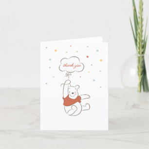 Winnie The Pooh Over the Moon Baby Shower Letterpress Thank You Card