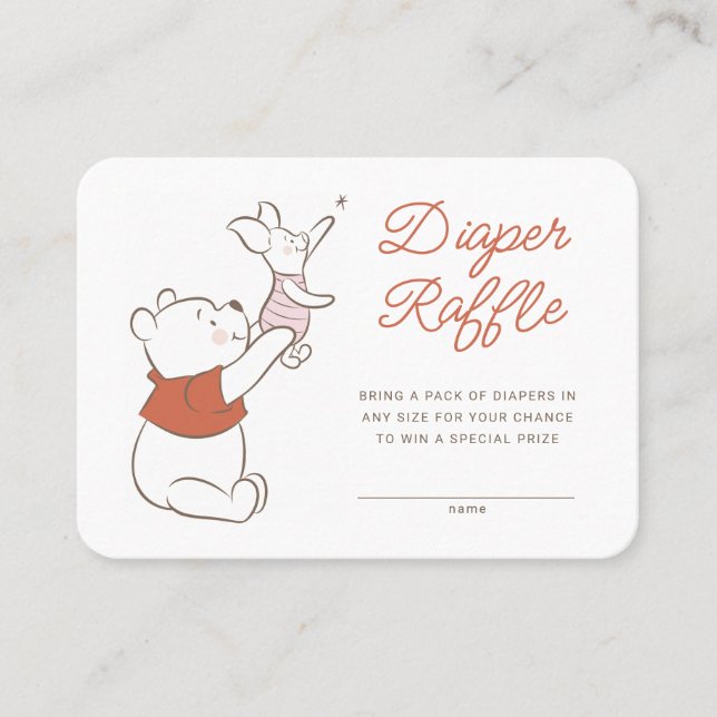 Winnie The Pooh Over the Moon Baby Shower Place Card (Front)